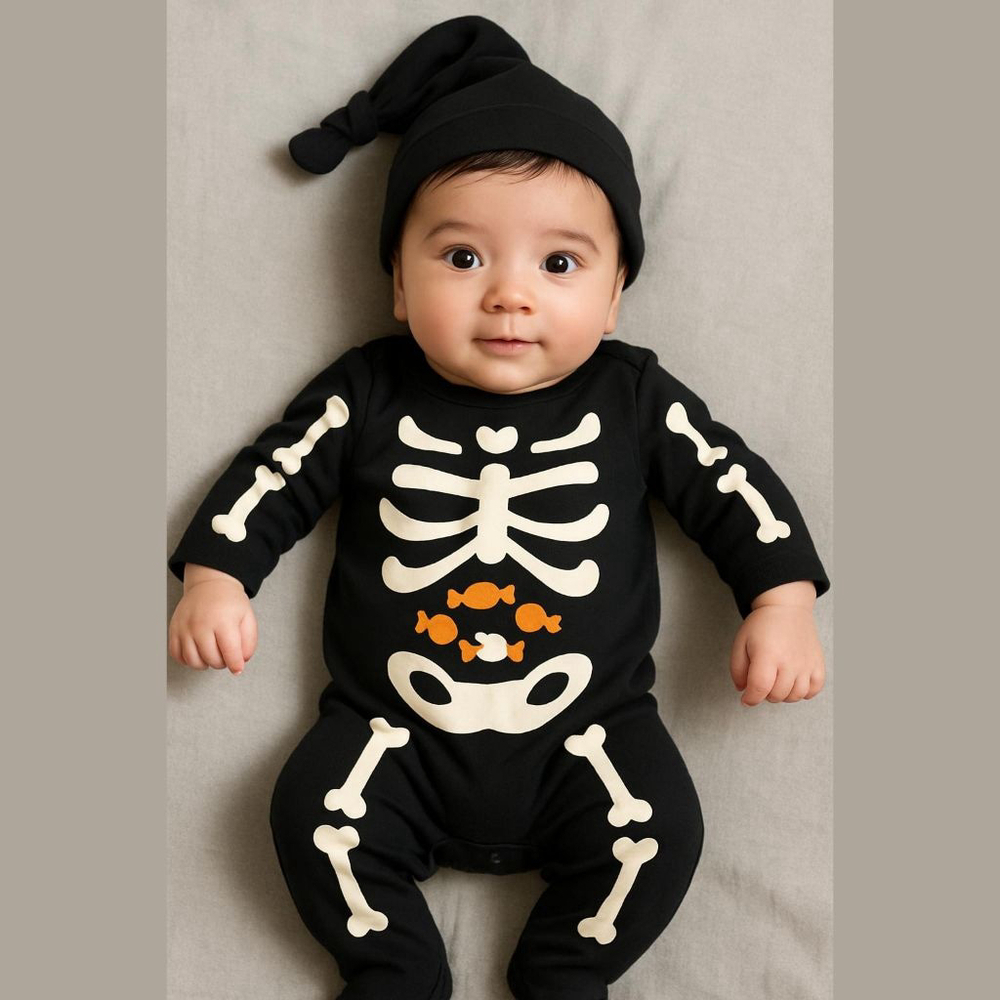 Unisex Baby Carter's Black White Skeleton Halloween Costume